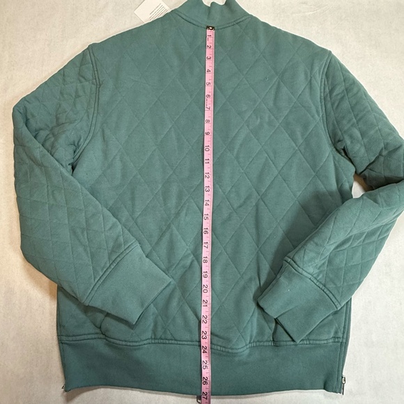 Athleta | Retroplush Bomber Jacket Deep Ocean Teal Small ***NEW*** - Picture 9 of 11
